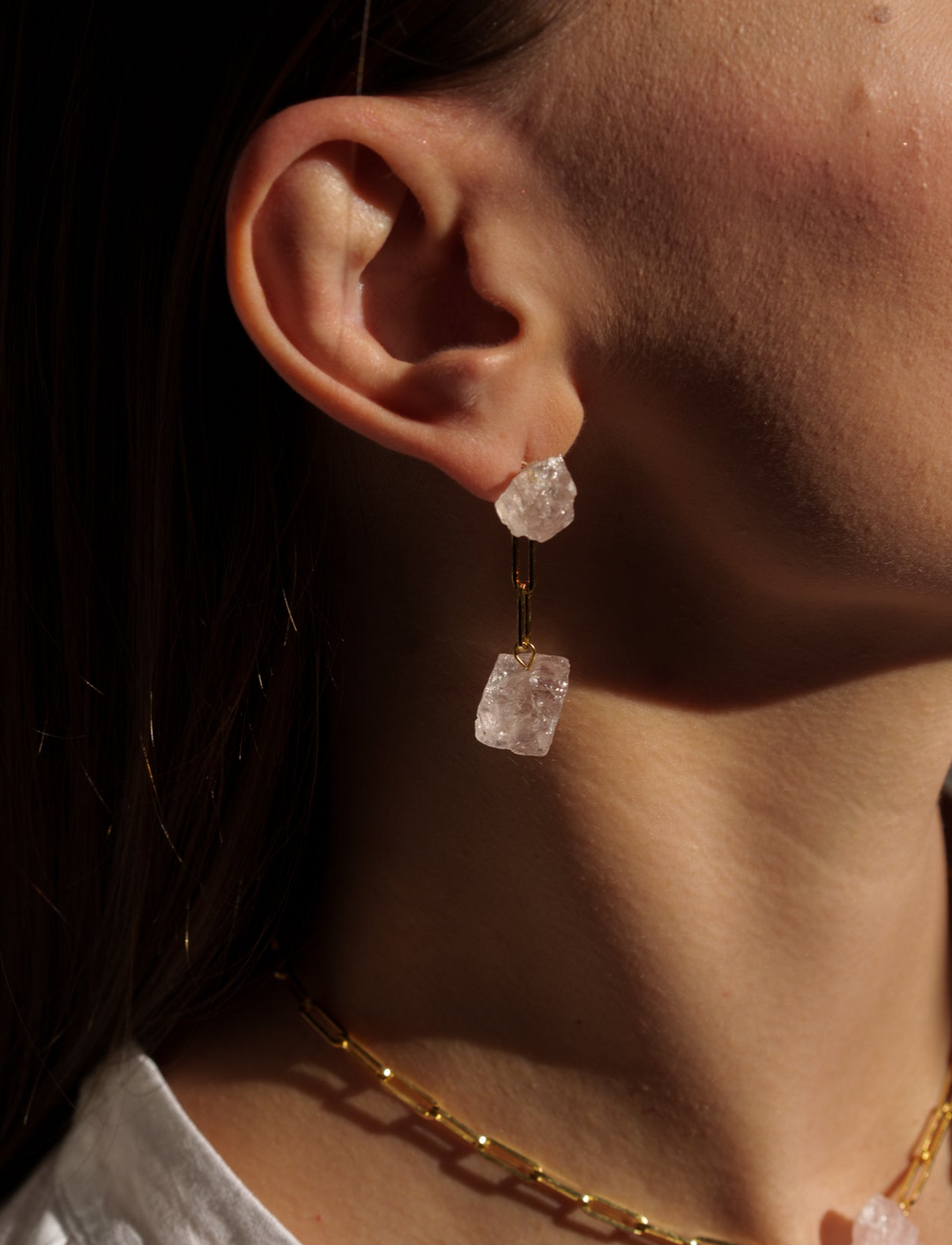 Rose Quartz Duo Earrings