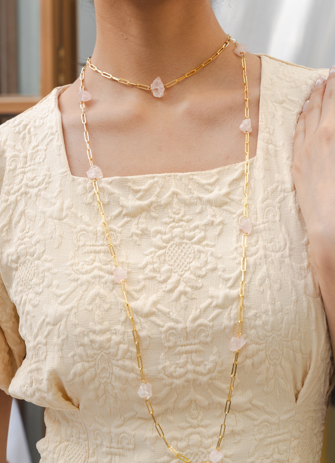 Rose Quartz Long Necklace